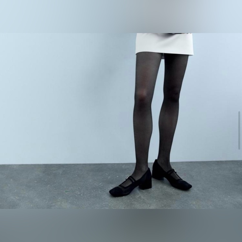 Zara Black Flats with Sheer Detail - Picture 2 of 13